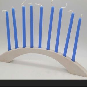 Stainless Steel Modern Candle Holder - Centerpiece for The Holidays or Menorah!